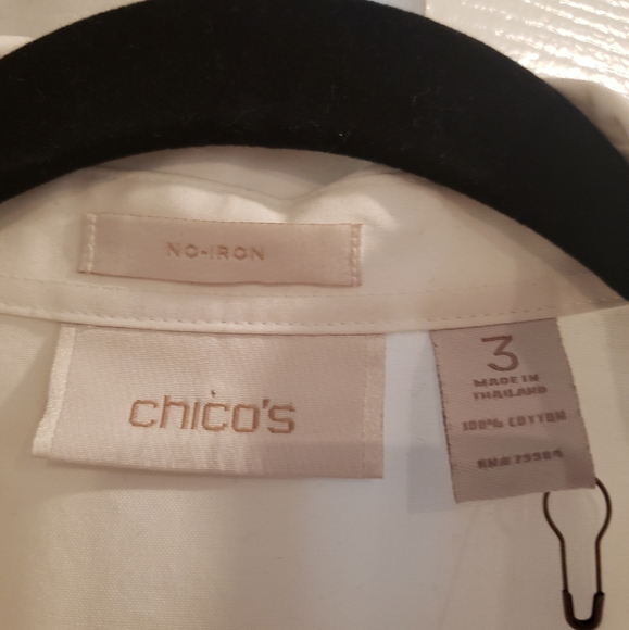 CHICO'S White Shirt 100% cotton (size 3=size 16) - Picture 4 of 7